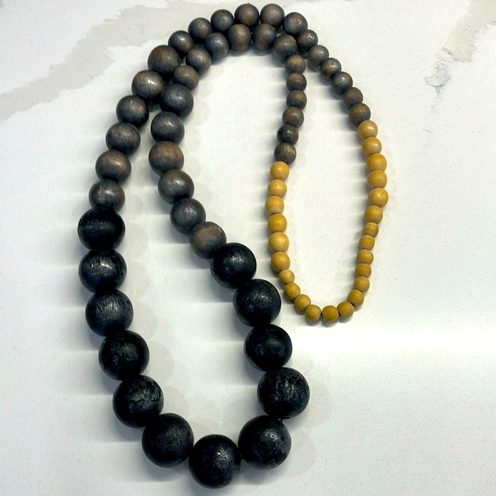 Wood necklace, 20.5” length
